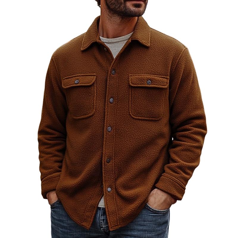 Facundo | Casual polar fleece overhemdjas met lange mouwen