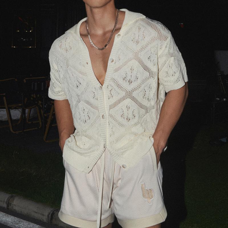 Callum | Casual hol gebreid shirt