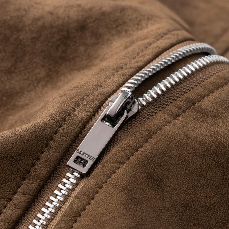 Stanley | Retro Schuine Rits Leren Jasje