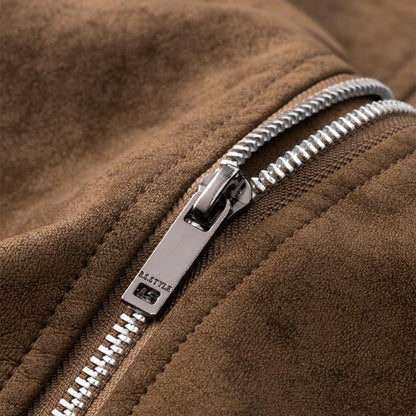 Stanley | Retro Schuine Rits Leren Jasje