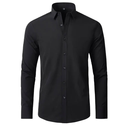John - Luxe elastisch shirt met lange mouwen