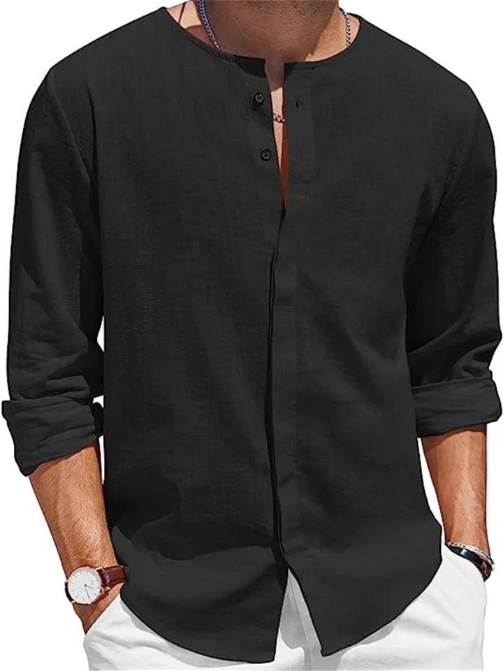 Tiberius - Overhemd met knoopkraag en lange mouwen