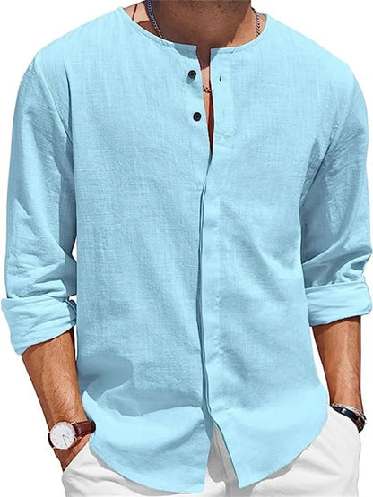 Tiberius - Overhemd met knoopkraag en lange mouwen