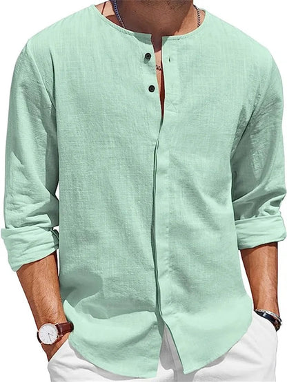 Tiberius - Overhemd met knoopkraag en lange mouwen